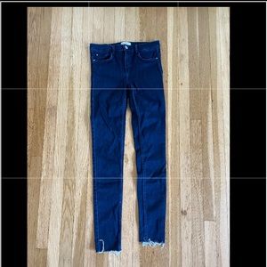 Zara High Rise Super Skinny Soft Cigarette Destroyed Frayed Jeans